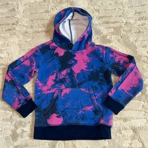 DSG navy blue and pink splatter hoodie unisex EUC youth small #familymatch